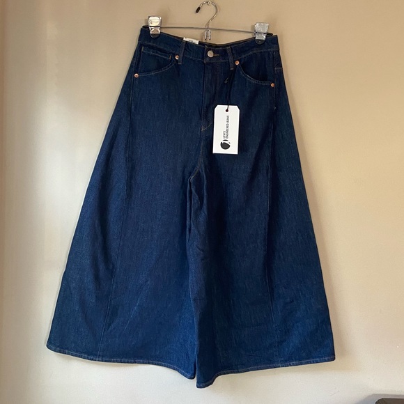 NEW LEVI'S Engineered Premium High Rise Loose Cropped Wide Leg Denim Jeans - Picture 3 of 16